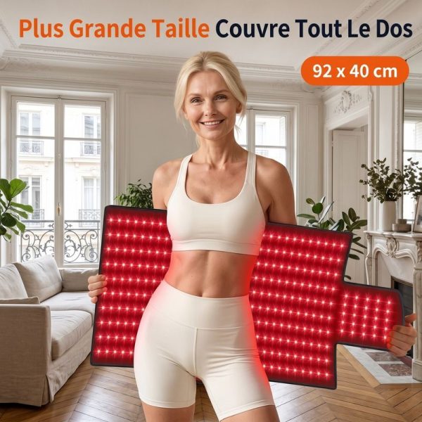 Grand tapis LED rouge luminothérapie 92x40 cm