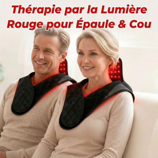 Ceinture cervicale LED rouge et infrarouge avec fonction chauffante réglable