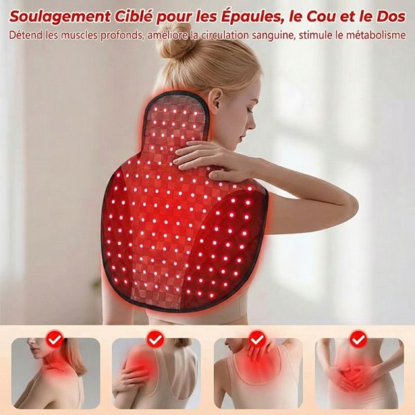 Ceinture pour cervicales avec lumière rouge thérapeutique