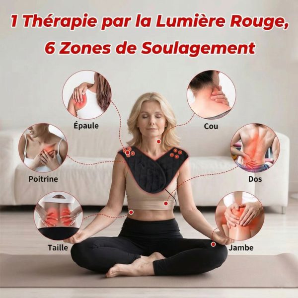 Ceinture pour le cou à lumière rouge 660nm et 850nm avec chaleur intégrée