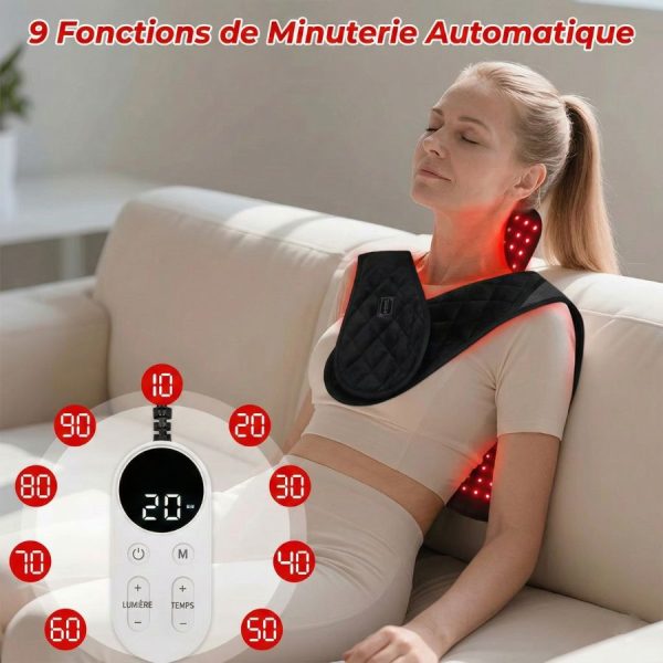 Ceinture pour le cou à lumière LED rouge et infrarouge