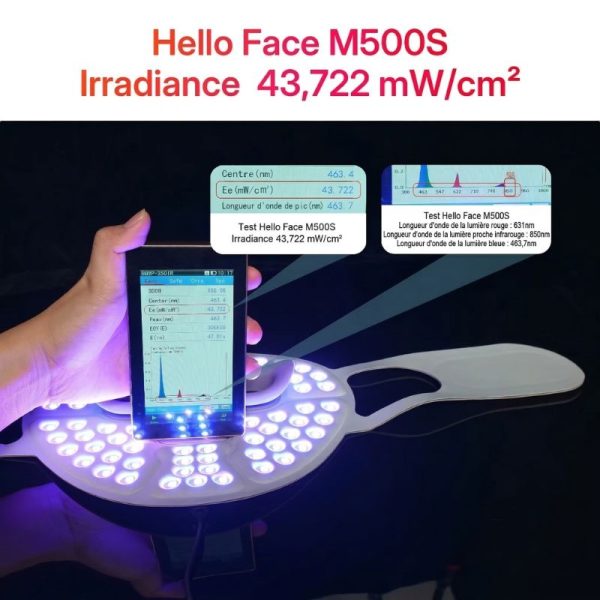 Masque LED rouge visage lissant les ridules d'expression et les signes de fatigue