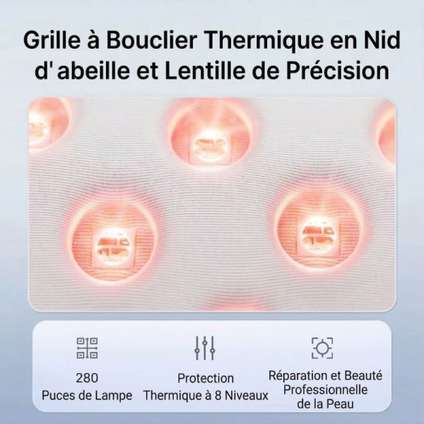 Masque LED rouge visage pour lisser le grain de peau et resserrer les pores