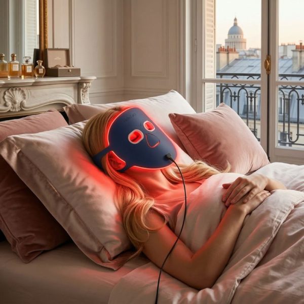 Masque LED rouge visage pour réveiller les teints ternes et fatigués