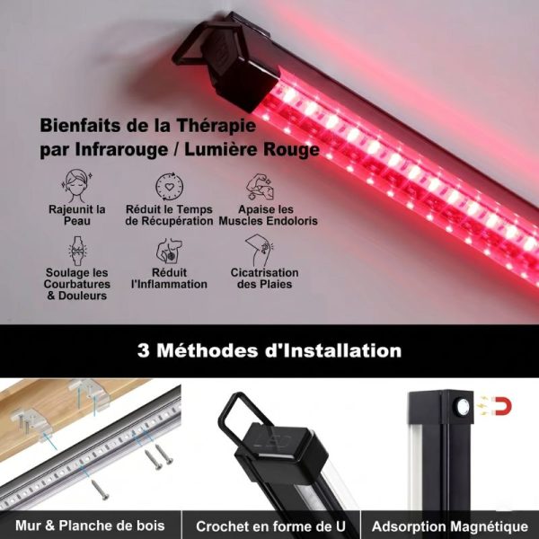 Barre lumineuse LED avec une lumière rouge et infrarouge
