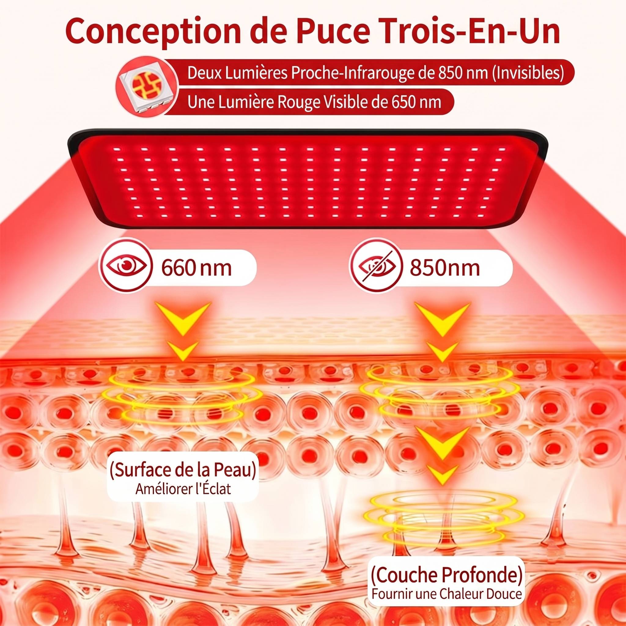 Lampe de soin rouge et infrarouge