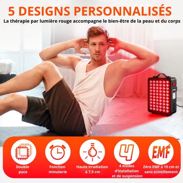 Panneau de luminothérapie combinant lumière rouge et technologie LED