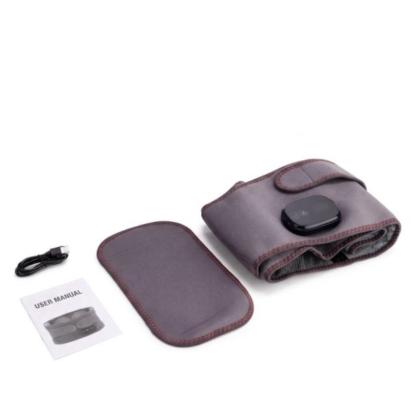 Le contenu du colis de la ceinture lumière rouge Redlightherapy: la ceinture, sa sangle d'extension, le câble de charge et le manuel d'utilisation