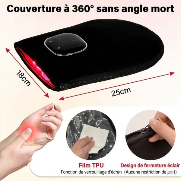 gant lumière rouge et infrarouge contre douleur des mains et du canal carpien