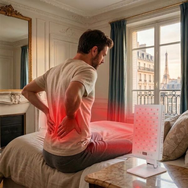Soulagement du mal du bas du dos par lampe infrarouge portable