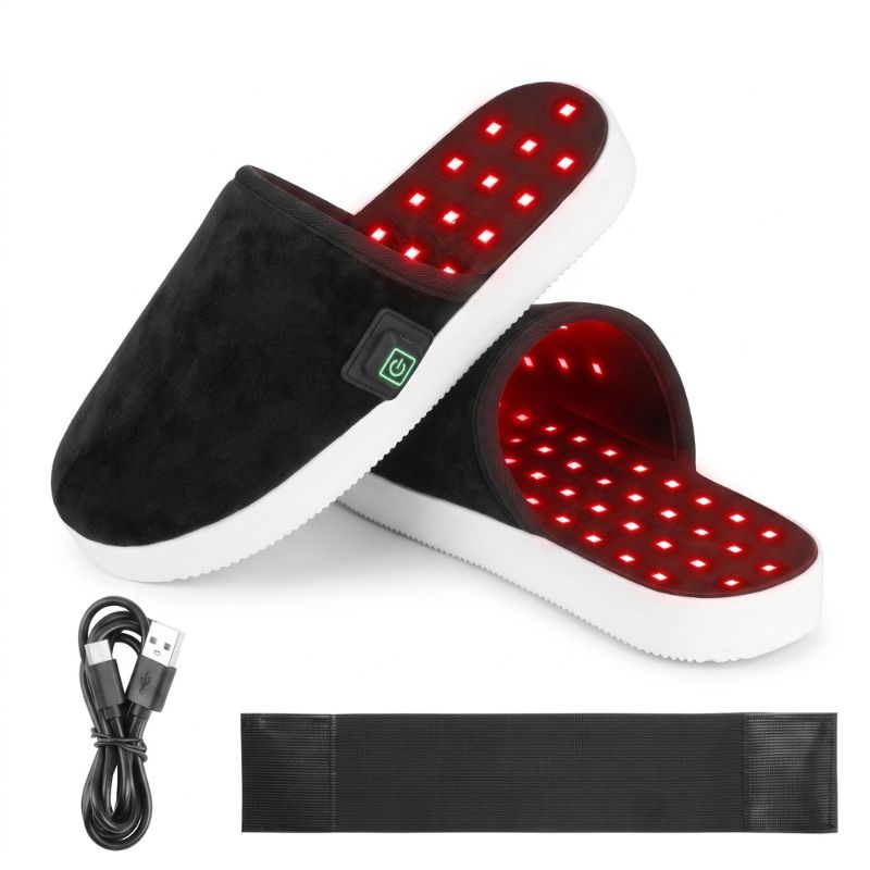 Pantoufle lumineuse infrarouge et lumière rouge pour soulager les pieds