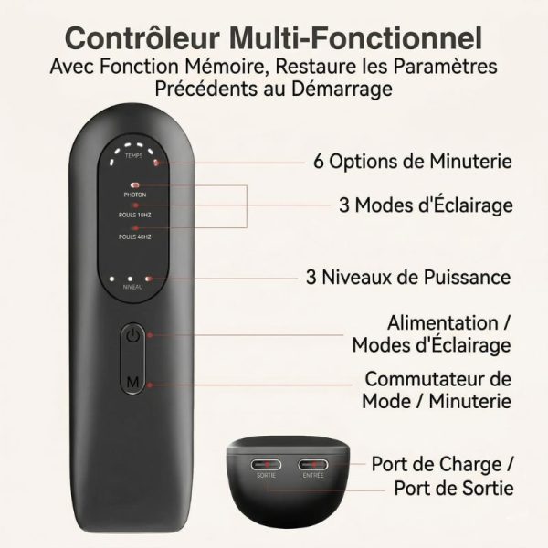 télécommande de la ceinture cervicale led rouge sans fil