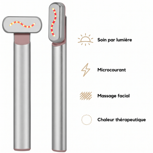 Appareil luminothérapie visage avec fonction chaleur apaisante